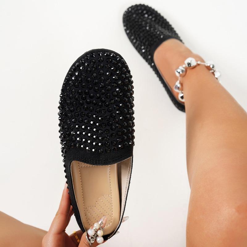 Boty s kulatou špičkou s hlubokým výkrojem, nové letní křišťálové boty Baotou, měkká podrážka, protiskluzové, odolné proti opotřebení, pantofle