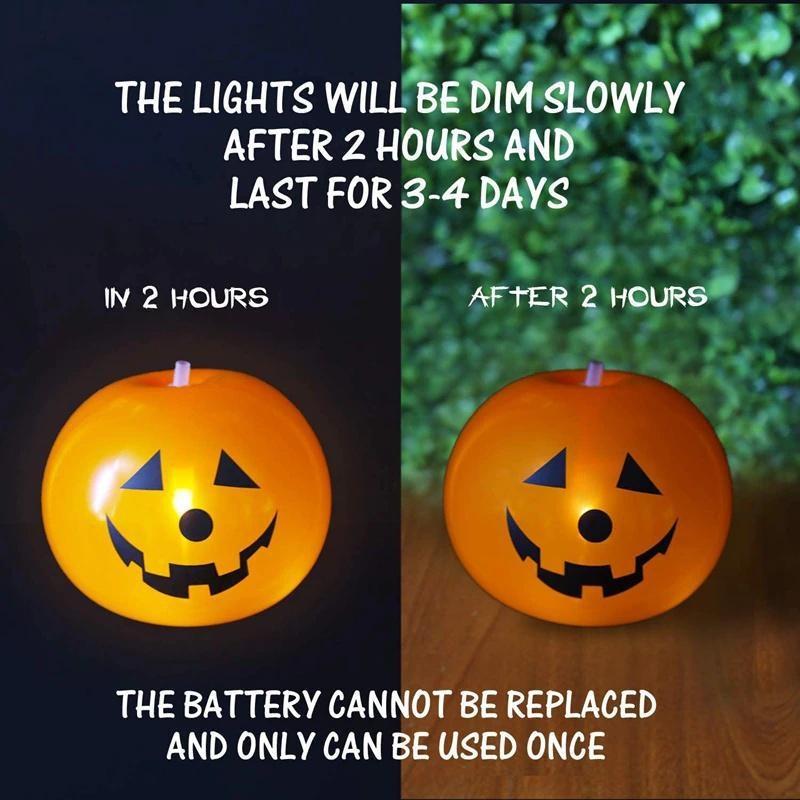 5Pcs Led Light Up Balloon Latex Pumpkin Balloons Halloween Party Decorations for Home Halloween Pumpkin Decor Outdoor Indoor