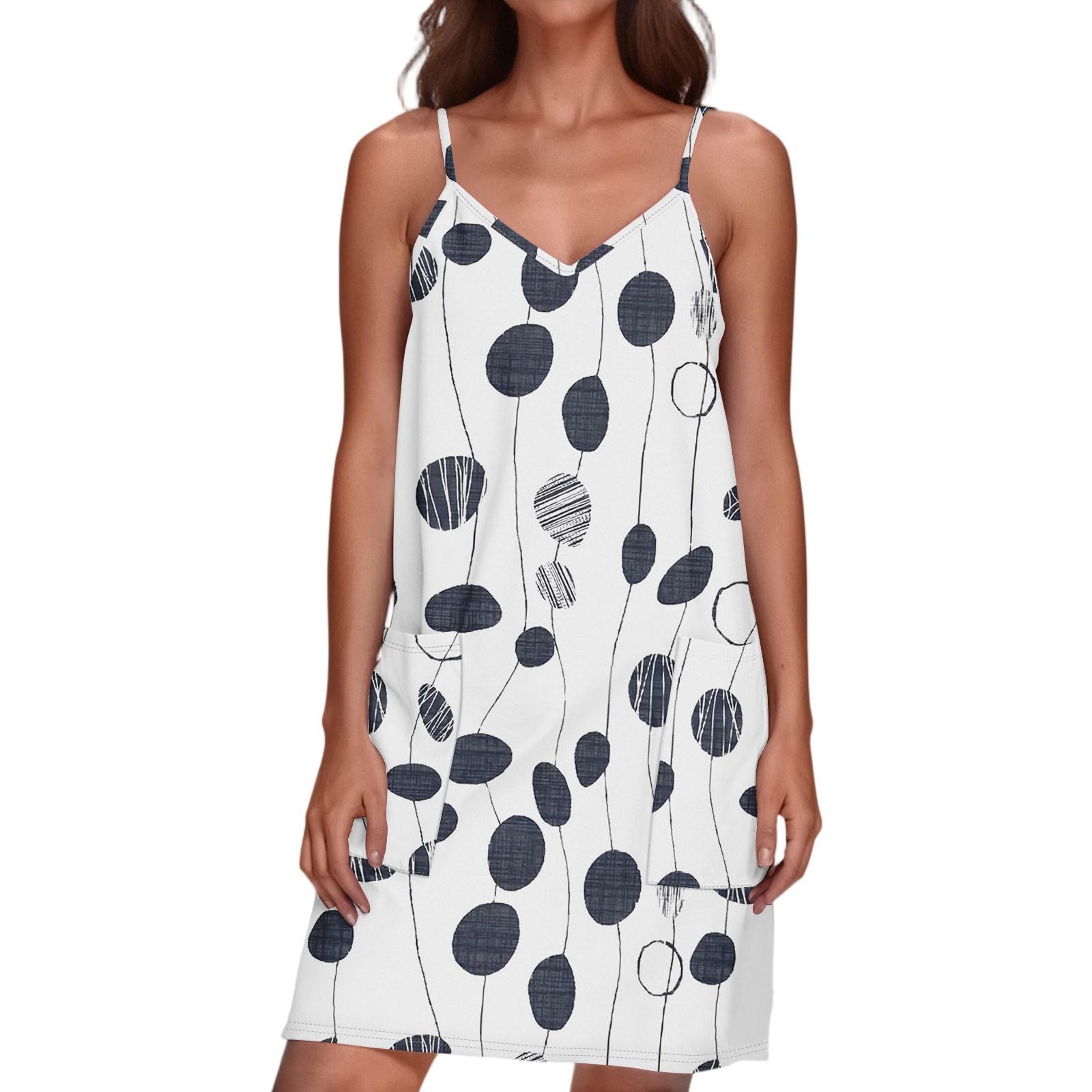 

Женское модное летнее платье с принтом и свободным рукавом и карманом с V-образным вырезом XL белый