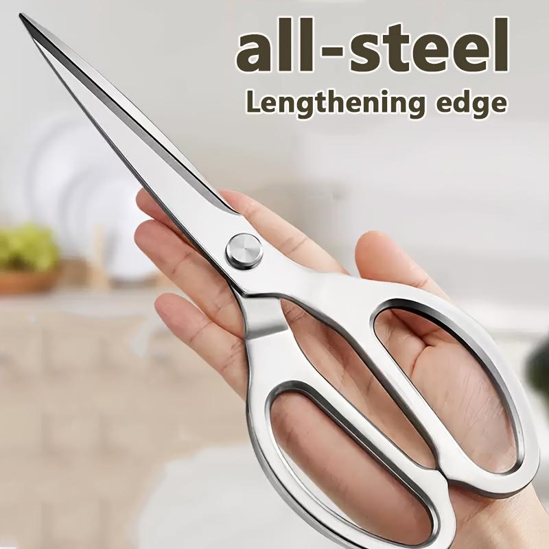 Stainless Steel Kitchen Scissors, Powerful Multifunctional Household Scissors for Meat, Poultry, Free Magnetic Scissors Cover
