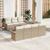 Garden Sofa Set with Cushions 8 Pcs Beige Poly Rattan