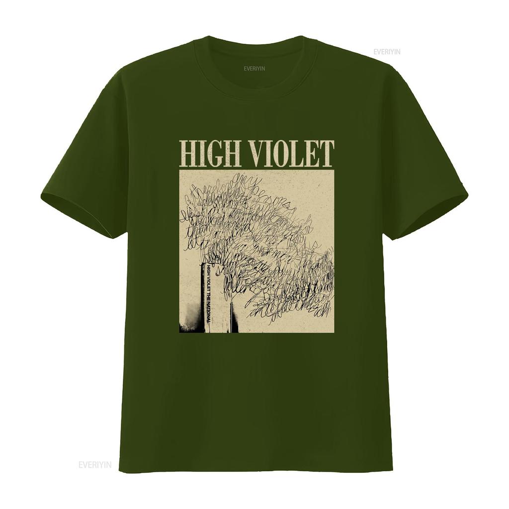 High Violet The National Band Music Vintage Midcentury Minimalist T-Shirt Retro-Stil Druck vintage Gewaschen Vielseitig Stilvoll