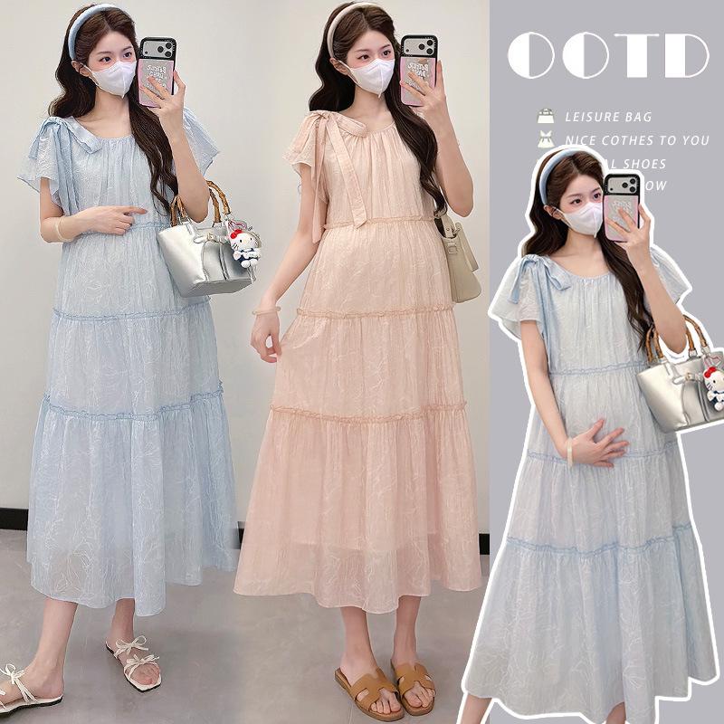 Maternity Summer Slimming Loose Print Dress XXL