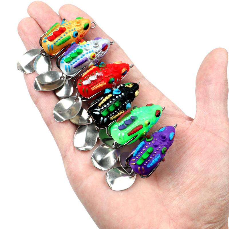 Lure Bait Wind Thunder Frog3.5cm5.4gDouble Sequin Flat Hook Black Fish Special Bait Imitation Bait Fishing Black Artifact