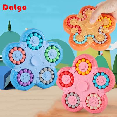 Neuer Zehnseitiger Rotations-Finger-Magische Bohnen Drehperlen-Puzzlespiel Kreisel Antistress Lernen Pädagogische Magische Scheibe für Kinder