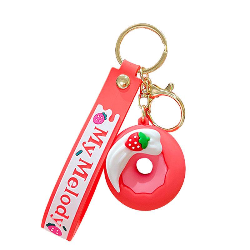 Strawberry Donut Doll Keychain Pendant Couple Car Bag Key Chain Pendant Creative Small Gift