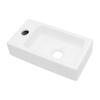 Rxakudedo Wall-Mounted Ceramic Hand Wash Basin, Suitable for Small Toilets, Stylish and Simple Wall-Mounted Wash Basin (Left-Hand Ceramic Hand Wash Ba