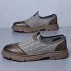 Fashion 2024 Summer New Hollow Mesh Men's Loafers Designer New Thick Soled Outdoor Walking Slip-on Men's Business Leather Shoes
