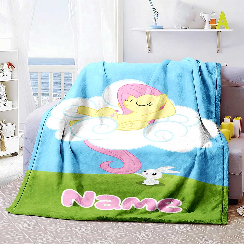 Little Pony (16) Personalized Name Blanket Gift Customizable Blanket Durable Comfort for Picnics Home Decor Nap Office Chair for All Occasions