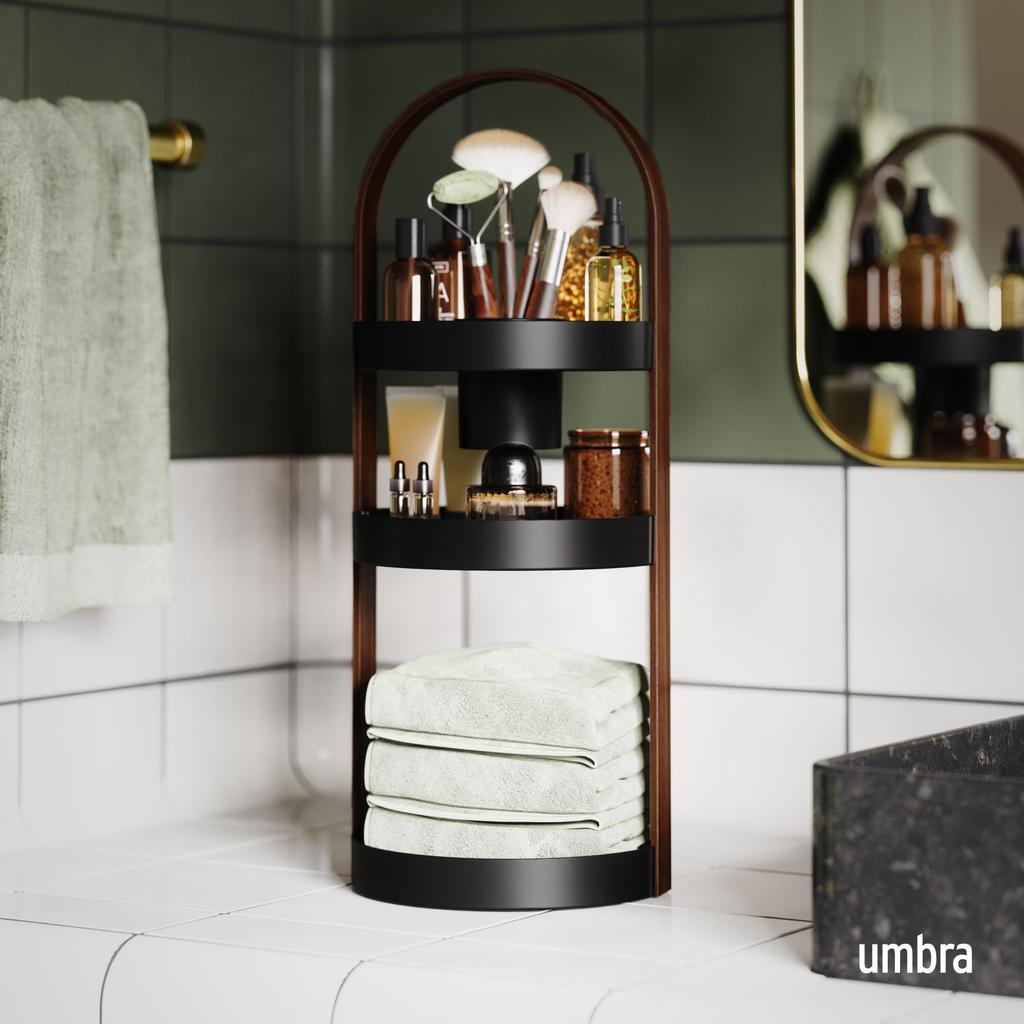 Official Umbra Bellwood Cosmetic Organizer, Black/Walnut