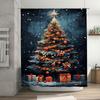 Tuniu Charming Christmas Forest Shower Curtain Festive Holiday Trees Decorative Bathroom Backdrop Waterproof Cozy Home Decor