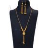 Gold-Plated Tassel Necklace & Earring Set: Middle Eastern Wedding Jewelry for Women