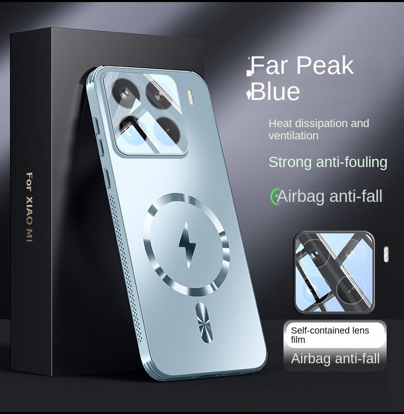 

Для Xiaomi Mi 15 Pro Чехол Твердый Матовый Магнитная беспроводная зарядка Защита Объектива Задняя крышка Чехол Для Xiaomi Mi 15 14 13 Pro Корпус For Mi 15 синий