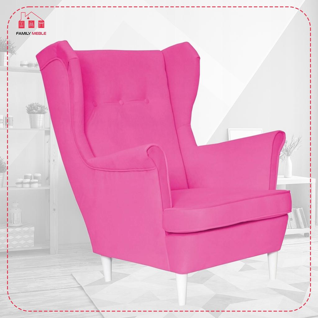 Diana Scandinavian Family Furniture Wing Chair Pink Barbie Fuchsia Pique