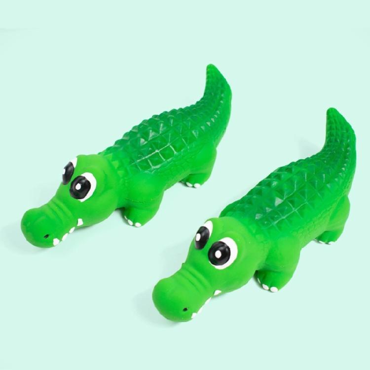 Interactive Latex Alligator Shape Pet Toy with Soundable Design Chew and Teeth Toy for Dog Entertainment Exercise Fun