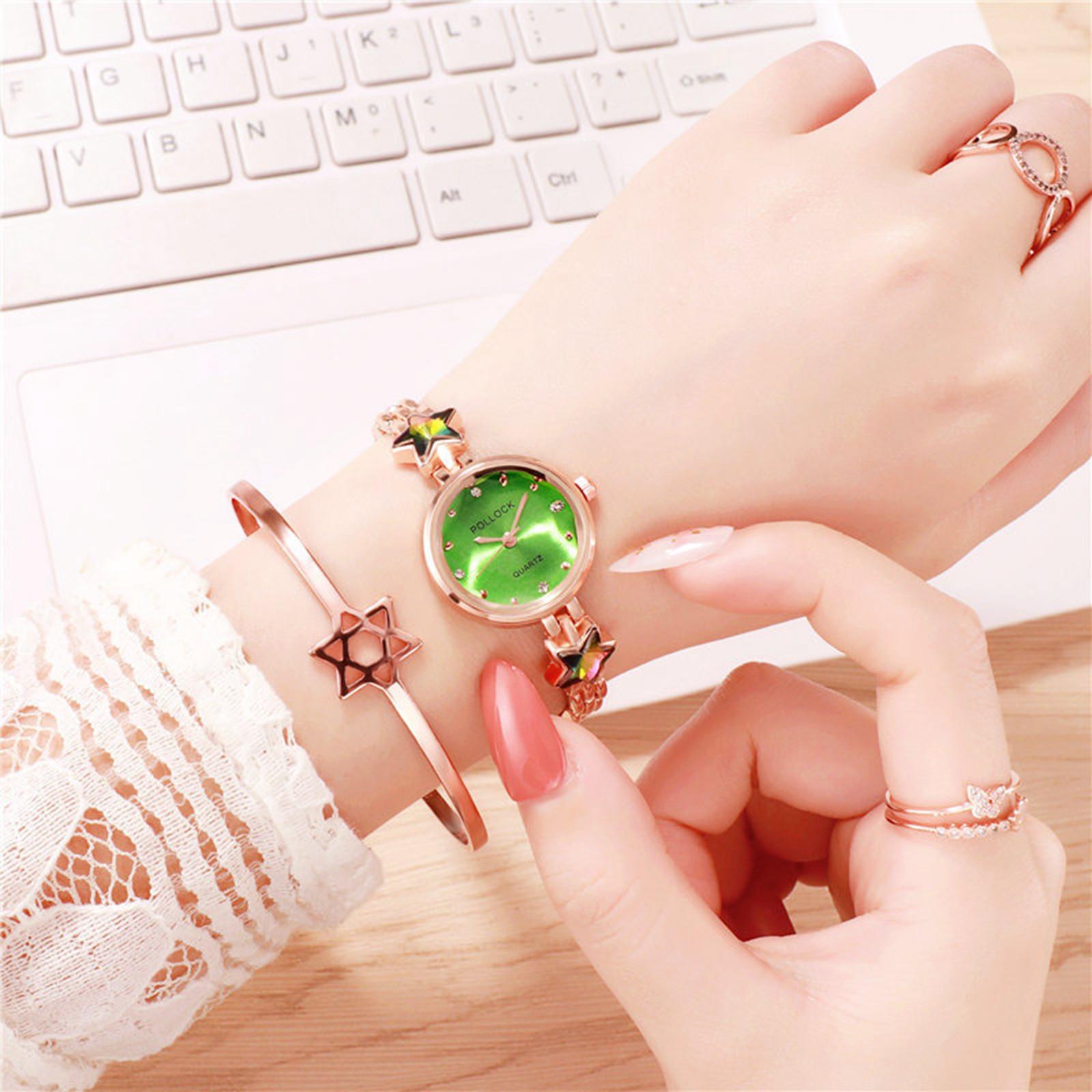 

И модные квадратные часы для женщин, универсальные и повседневные кварцевые часы для женщин One Size зелёный