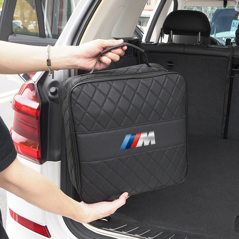 2026 Car Carbon Fiber Charging Gun Storage Bag Organizer Box Stickers For BMW G80 G06 G07 G42 G14 G15 G16 F20 F21 M2 M3 M4 M5 M6 KS6
