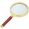 5X Magnifying Glass 90mm Handheld Magnifier Wood Handle Magnifier for Reading