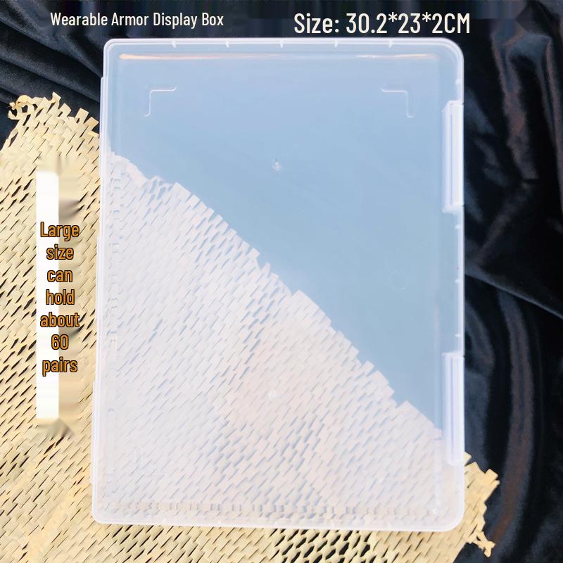 

Пылезащитная прозрачная коробка для хранения и демонстрации ногтей большой емкости с цветной картой Large A4 Nail Storage Box