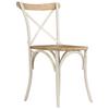 VidaXL 2x Bois Manguier Solide Chaise à Dossier Croisé Blanc Chaise de Cuisine 247315