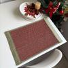 Christmas Day Paper Placemat Ins Wind Paper Rope Woven Decorative Mat Wedding Hotel Paper Braided Striped Heat Insulation Plate Mat