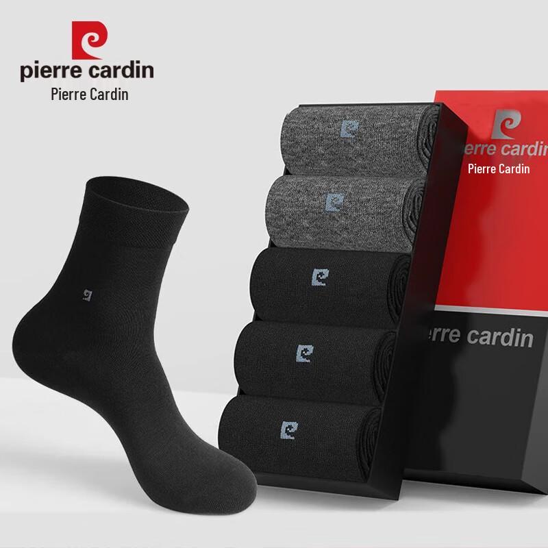 Pierre Cardin Men s 100% Cotton Anti-Odor Business Socks (5-Pack) One Size