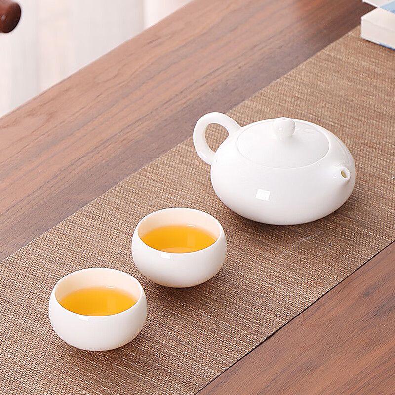 Qianyu Mutton Fat Jade White Ceramic Kung Fu Teapot