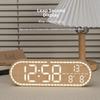 Minimalist Design Digital Wall Clock Silent Operation Nordic Style Alarm Clock Hanging Mount Temperature Date Display