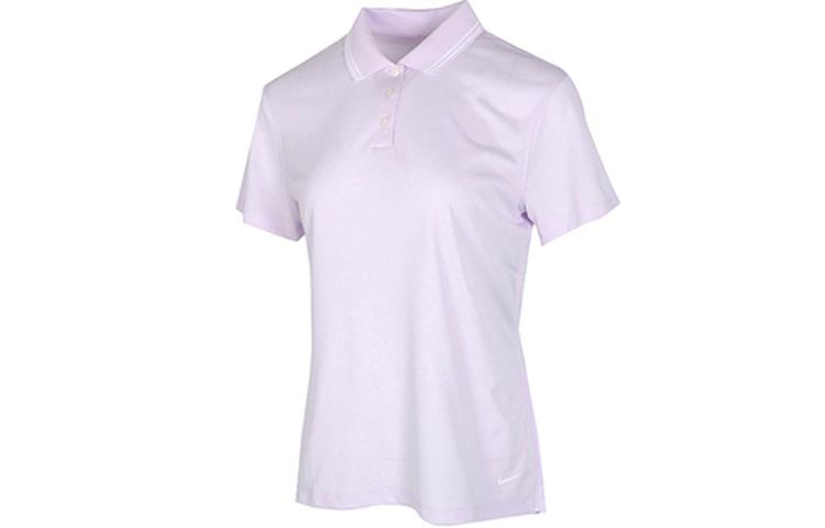 Nike Dri Fit Polo Shirts Women s Light Purple Polo Collar Moderate Straight Fit BV0218-509 M