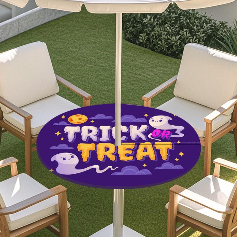 Outdoor Round Table Cover With Umbrella Hole Waterproof Elastic Edge Patio Garden Deck