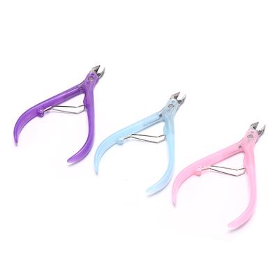 1Pc Manicure Stainless Steel Scissors Nail Cuticle Clippers Plastic Handle