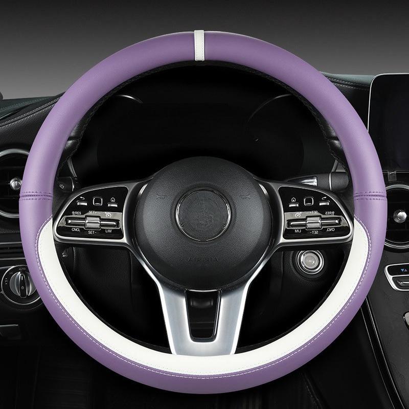 

Four Seasons Simple car steering wheel cover Napa pu leather sweat-absorbing and wear-resistant car interior
