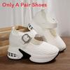 Water Diamond Heel Sneakers With Adjustable Strap For Casual Wear Women
