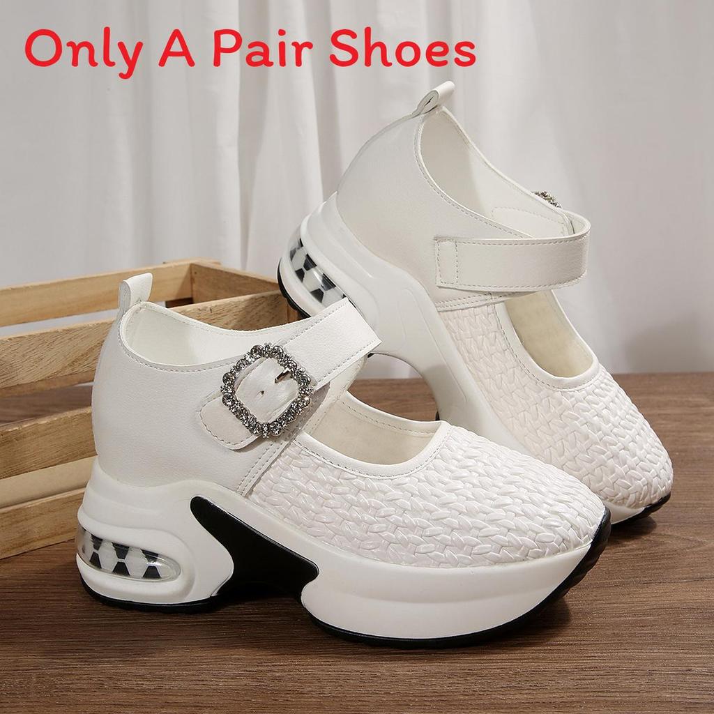 Water Diamond Heel Sneakers With Adjustable Strap For Casual Wear Women
