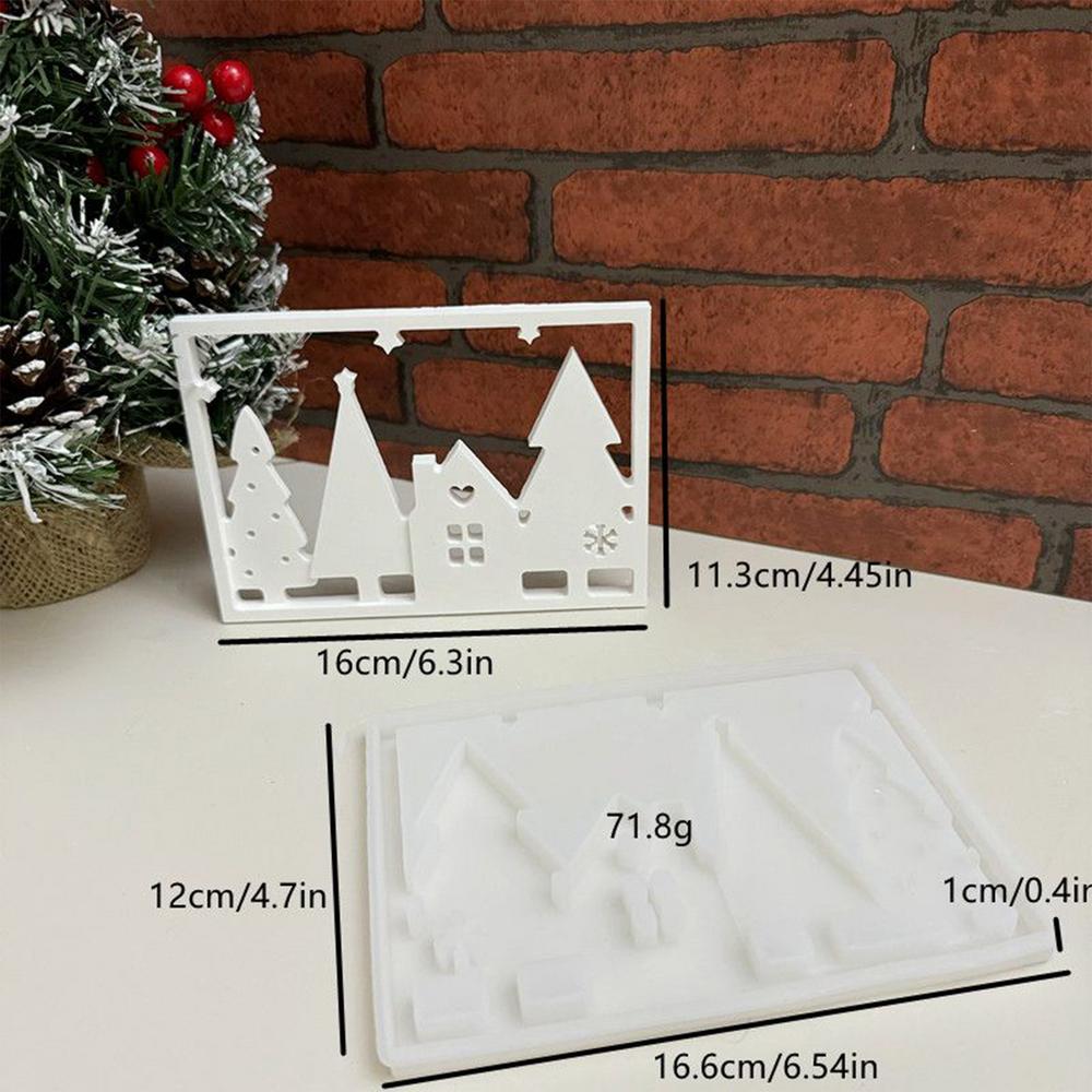 Christmas Tree Resin Mold Holiday Light Sign Plaster Mould Easy Demolding Silicone Light Sign Moulds For Cement Plaster Adults
