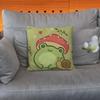 Cartoon Frog Pillow Cover Living Room Sofa Cushion Cover Bedroom Room Bed Pillow Cover Home Decoration