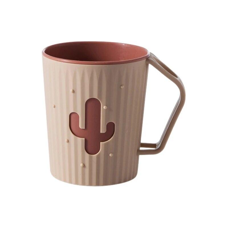 Kubek na szczoteczkę do zębów Cartoon Cactus Double Thicked dla dorosłych i dzieci
