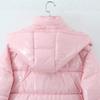 Womens Casual Loose Stand Collar Hooded Cotton Coat Winter Fashion Outerwear