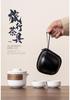 Ceramic Travel Tea Set: Portable Teapot with Two Cups - Perfect for Business Gifts & Holiday Souvenirs