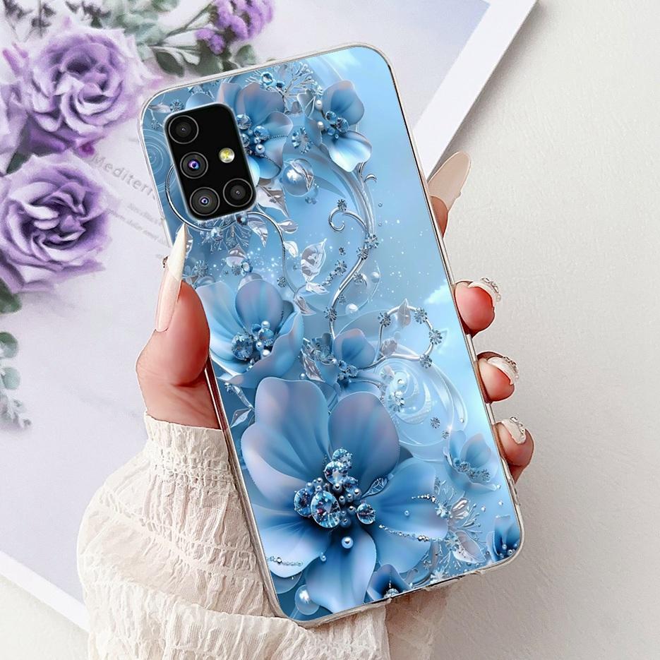 For Samsung Galaxy M51 Case SM-M515F Colorful Flower Painted Cover Soft Silicone Phone Case For Samsung M51 M 51 GalaxyM51 Shell