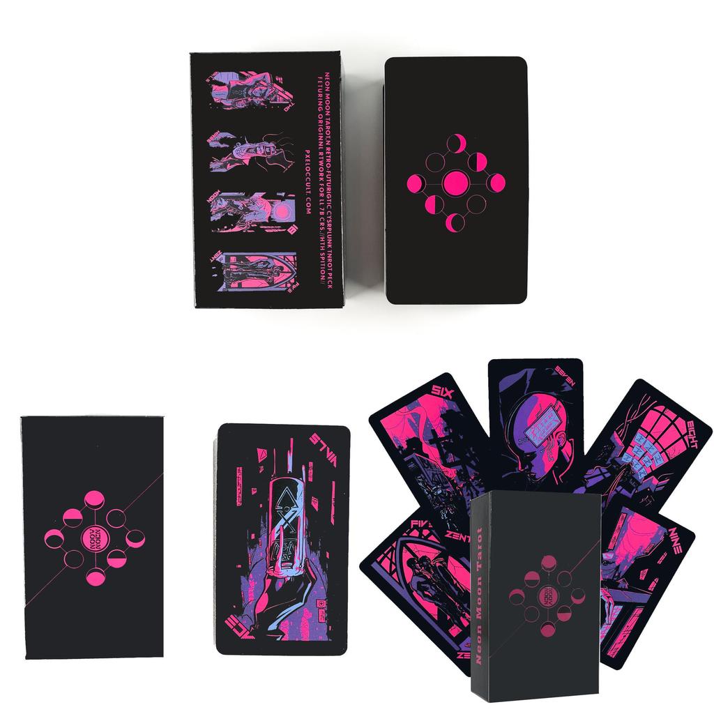 Neon Moon Tarot Cards With Copper Paper Material For Fun At Amusement Parks