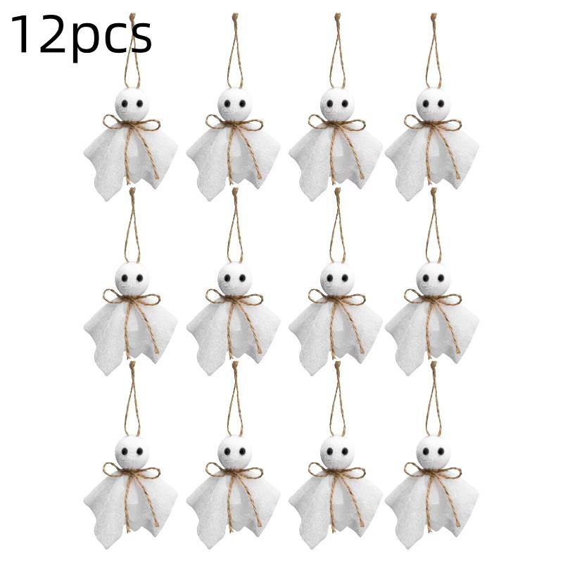 Halloween Ghost Hanging Pendant 1/6/12Pcs Portable Ornament for Travel Halloween Party Home Decoration