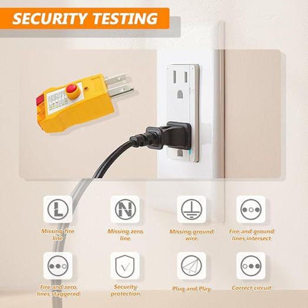 Comprehensive Wiring Check AC Receptacle Tester Compact Design Outlet Circuit Tester  Home Use