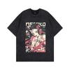 Hip-hop Heavy Washing Water Old Cartoon Short-sleeved OVERSIZE Loose Men's and Women's Same T-shirt American High Street Tide Brand