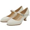 Fashion 2025 Retro Women Mary Jane Shoes Modern Classic Tango Jazz Standard Ballroom Latin Dance Shoes White Satin Heeled