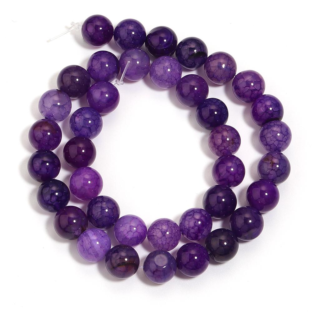 6/8/10mm Natural Stone Purple Dragon Agate Beads Round Loose Spacer Beads For Jewelry Making DIY Bracelet Necklace Accessories