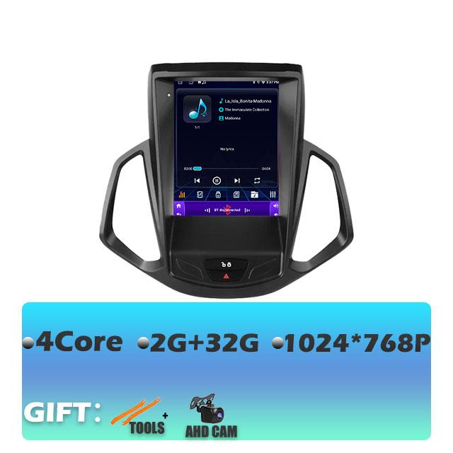 9.7 Lnch For Ford EcoSport 2013-2017 Android 14 Car Radio Auto Multimedia Player IPS Tesla Vertical GPS Carplay Stereo DVR