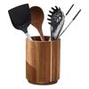 360° Rotatable Cutlery Rack Wooden Large Fork Organizer  for Dining Container