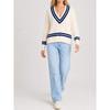 Women S Vintage College Style V Neck Twist Knit Loose Long Sleeve Pullover Sweater