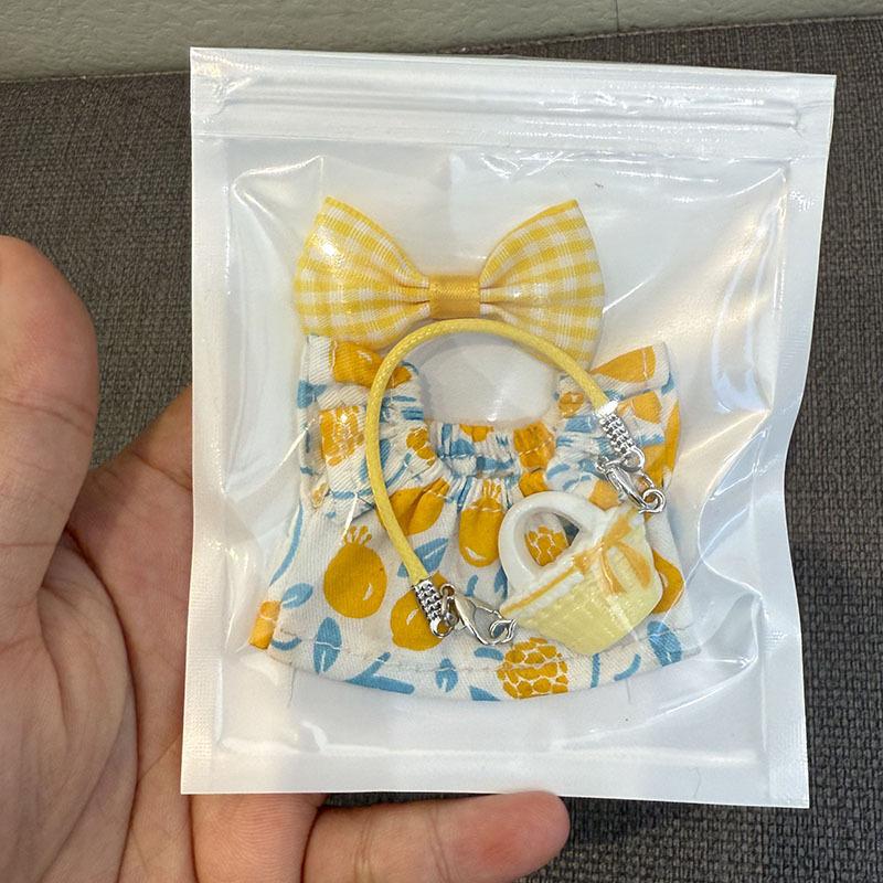 Non-Toxic For Mini Labubu 4.0 Pin For Love Series Dress 3Pcs Floral Skirt Set Doll Clothes Outfit Accessories Labubu Cute Outfit